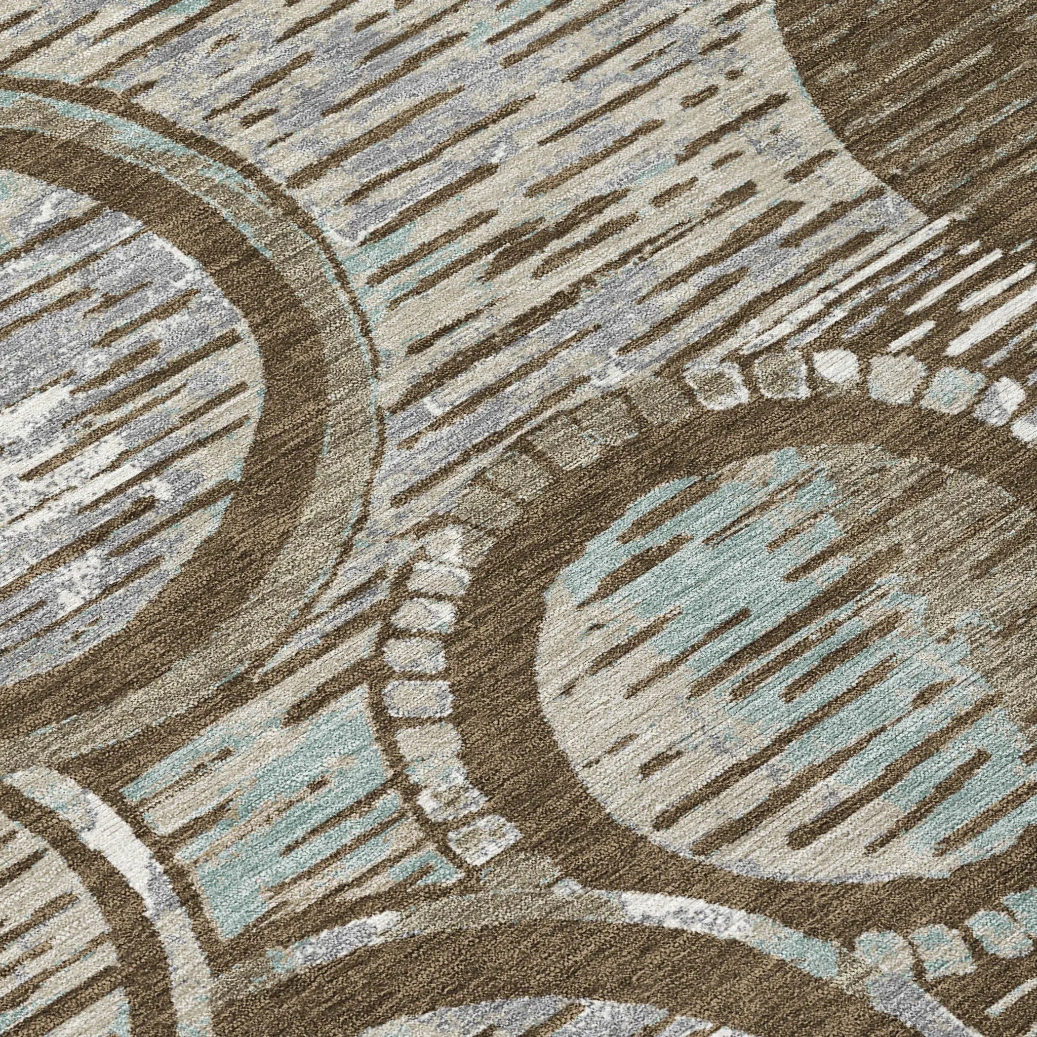 8' X 10' Chocolate And Brown Geometric Washable Indoor Outdoor Area Rug Homeroots Outdoor