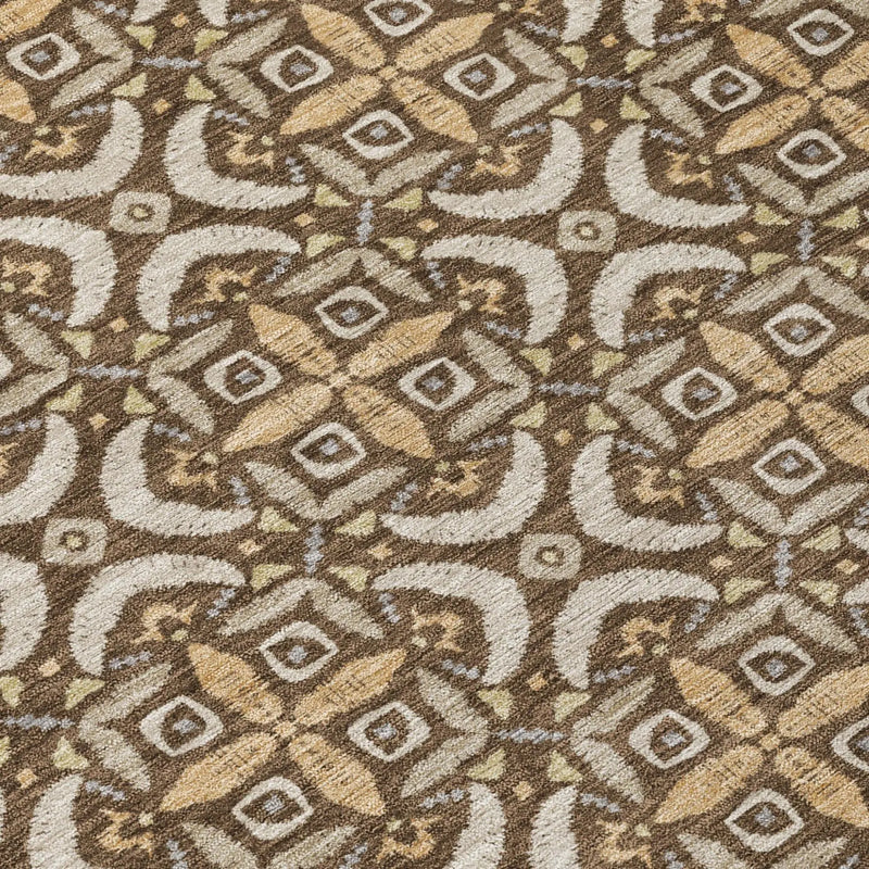 8' X 10' Chocolate And Brown Geometric Washable Indoor Outdoor Area Rug Homeroots Outdoor