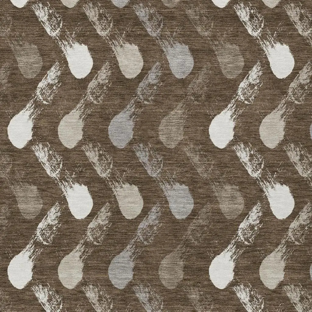 8' X 10' Chocolate And Brown Geometric Washable Indoor Outdoor Area Rug Homeroots Outdoor