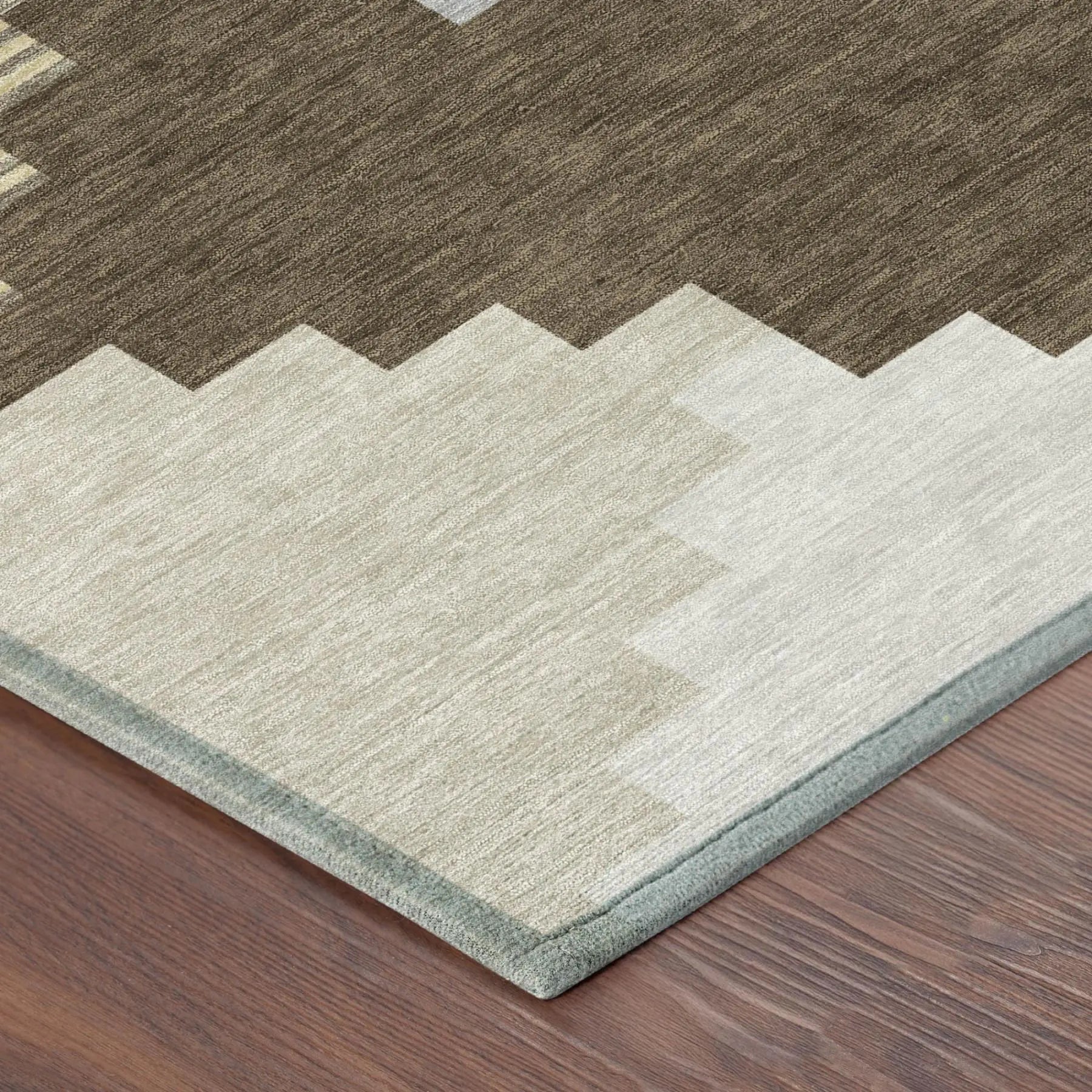 8' X 10' Chocolate And Brown Geometric Washable Indoor Outdoor Area Rug Homeroots Outdoor