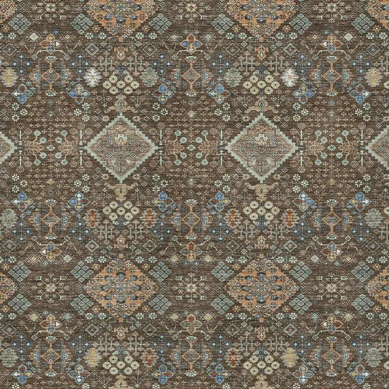 8' X 10' Chocolate And Brown Geometric Washable Indoor Outdoor Area Rug Homeroots Outdoor