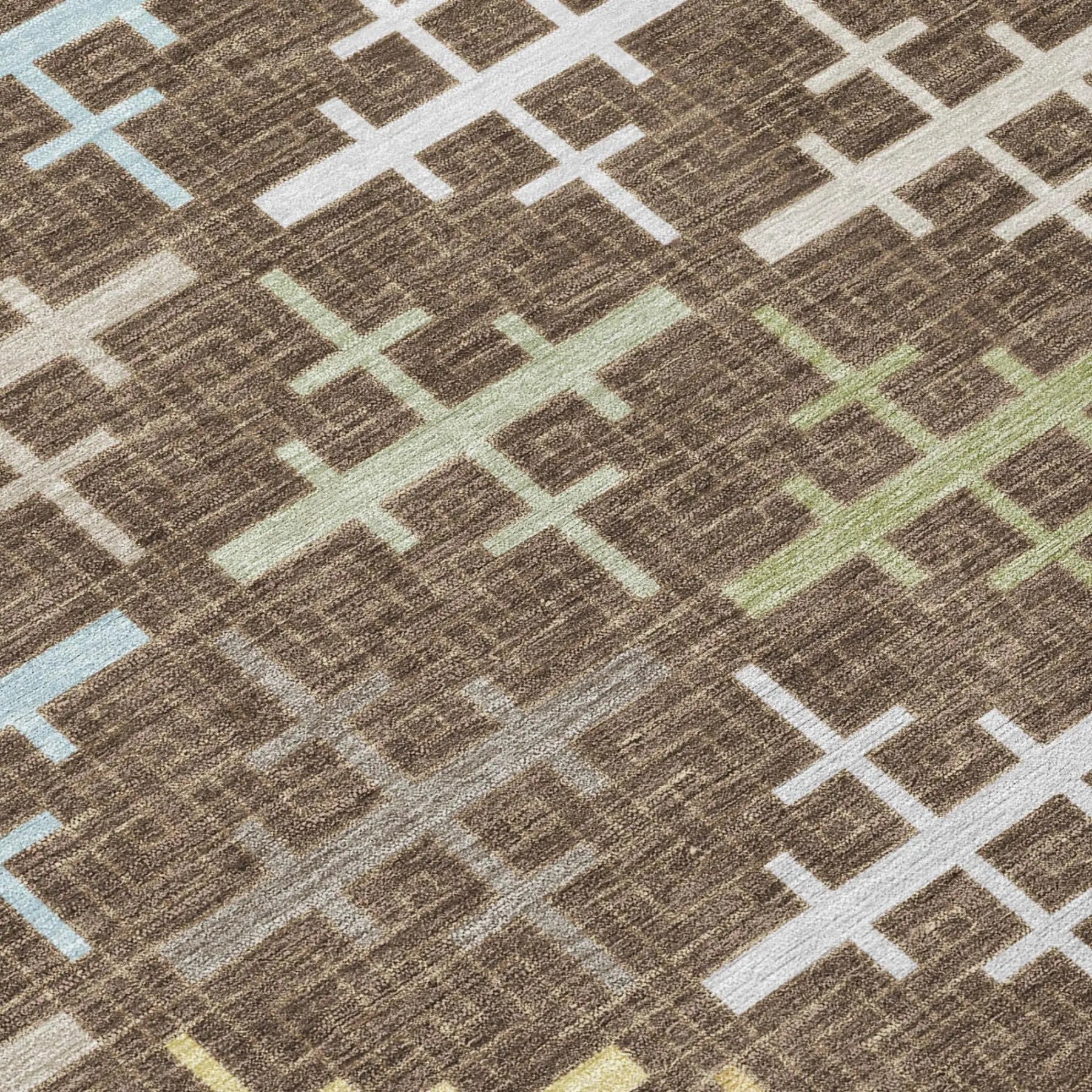 8' X 10' Chocolate And Brown Geometric Washable Indoor Outdoor Area Rug Homeroots Outdoor