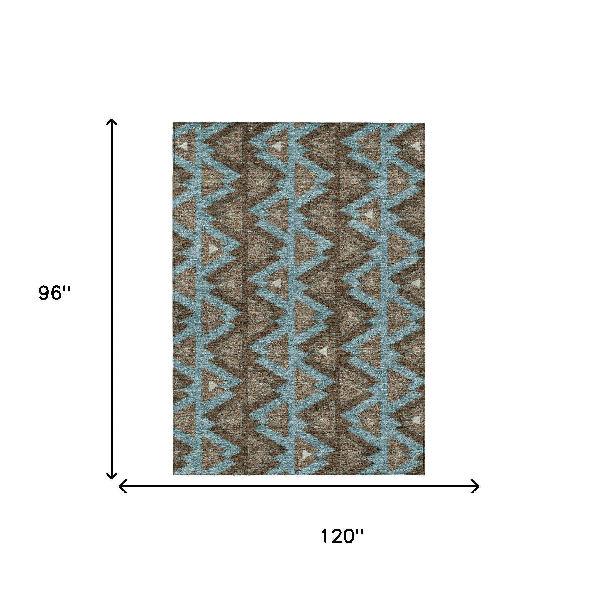 8' X 10' Chocolate And Brown Geometric Washable Indoor Outdoor Area Rug Homeroots Outdoor