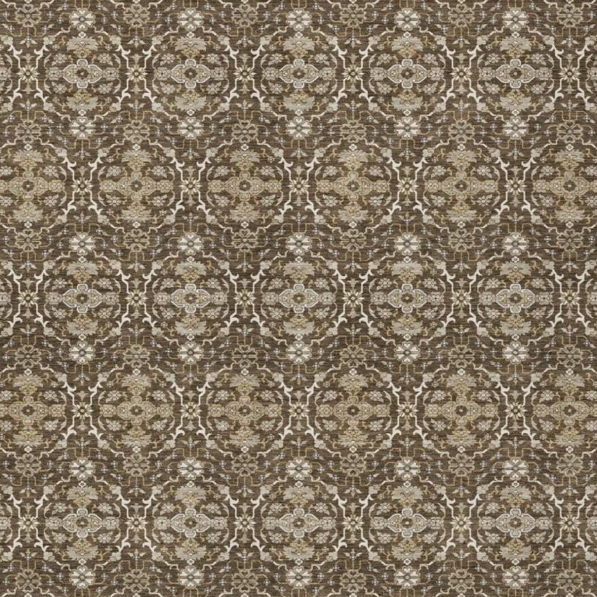 8' X 10' Chocolate And Brown Oriental Washable Indoor Outdoor Area Rug Homeroots Outdoor