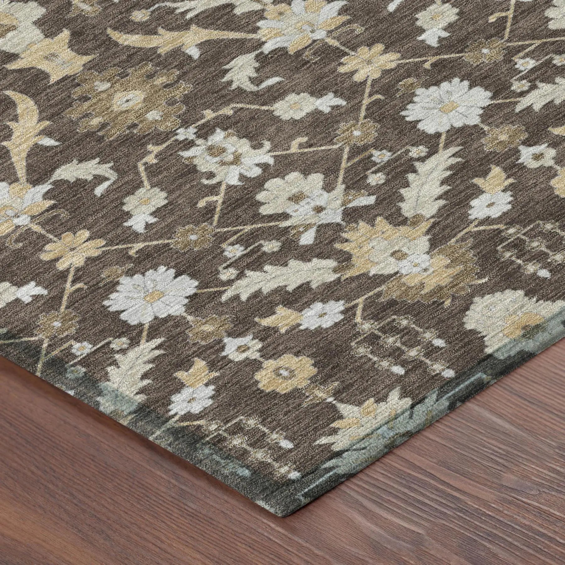 8' X 10' Chocolate And Brown Oriental Washable Indoor Outdoor Area Rug Homeroots Outdoor