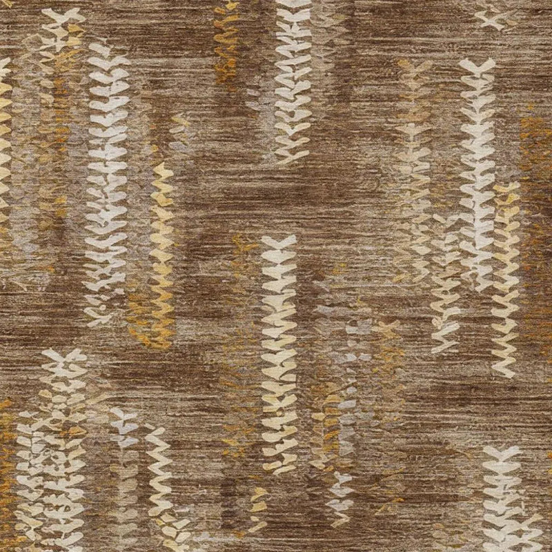8' X 10' Chocolate And Brown Striped Washable Indoor Outdoor Area Rug Homeroots Outdoor