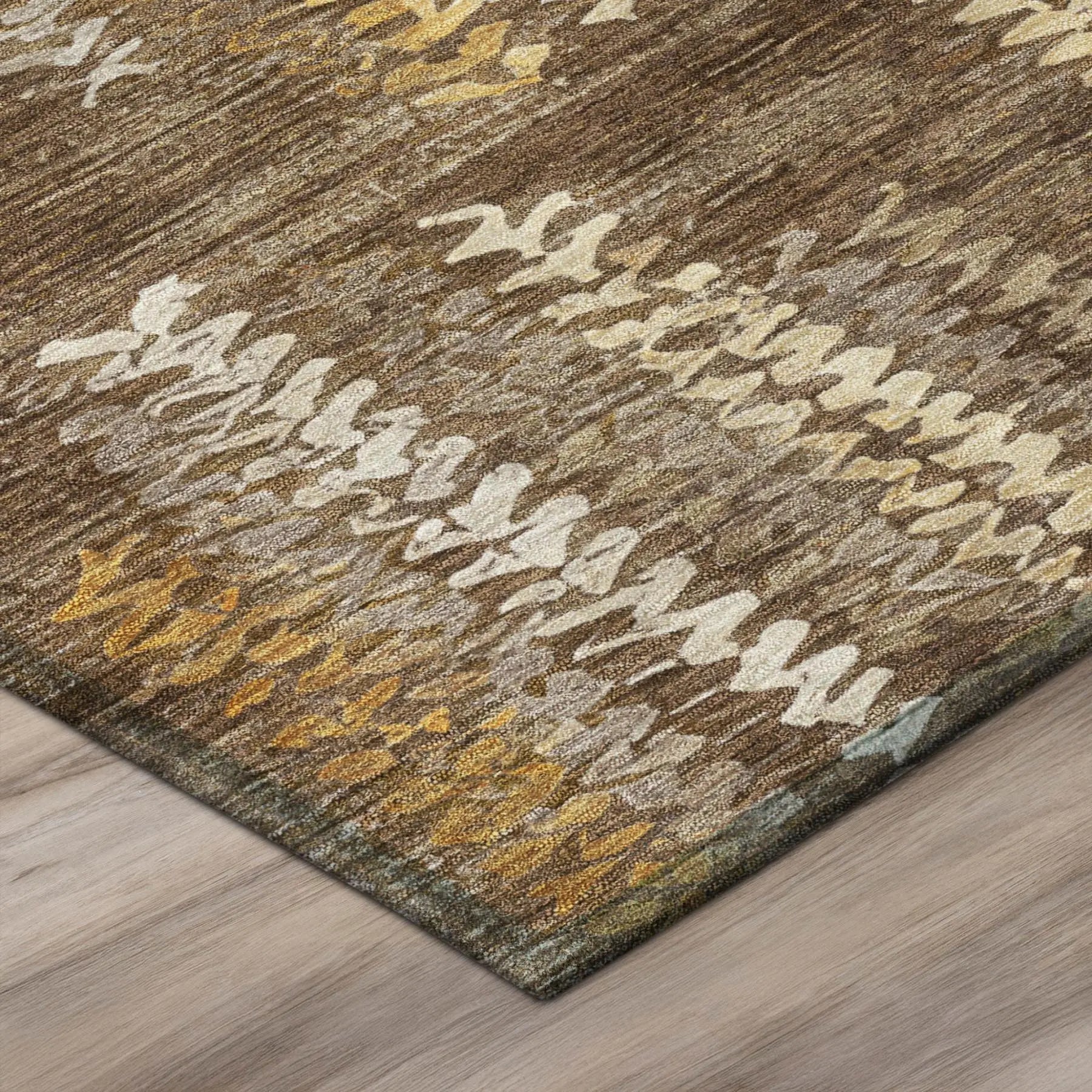 8' X 10' Chocolate And Brown Striped Washable Indoor Outdoor Area Rug Homeroots Outdoor
