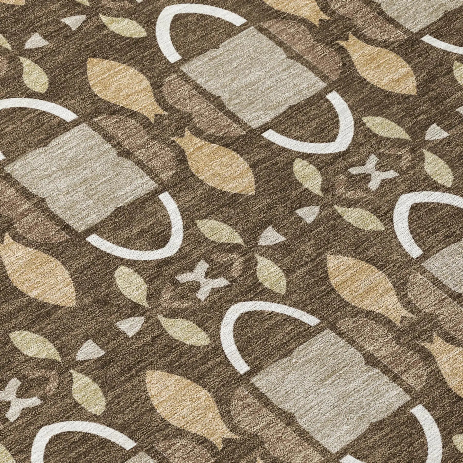 8' X 10' Chocolate And Brown Striped Washable Indoor Outdoor Area Rug Homeroots Outdoor