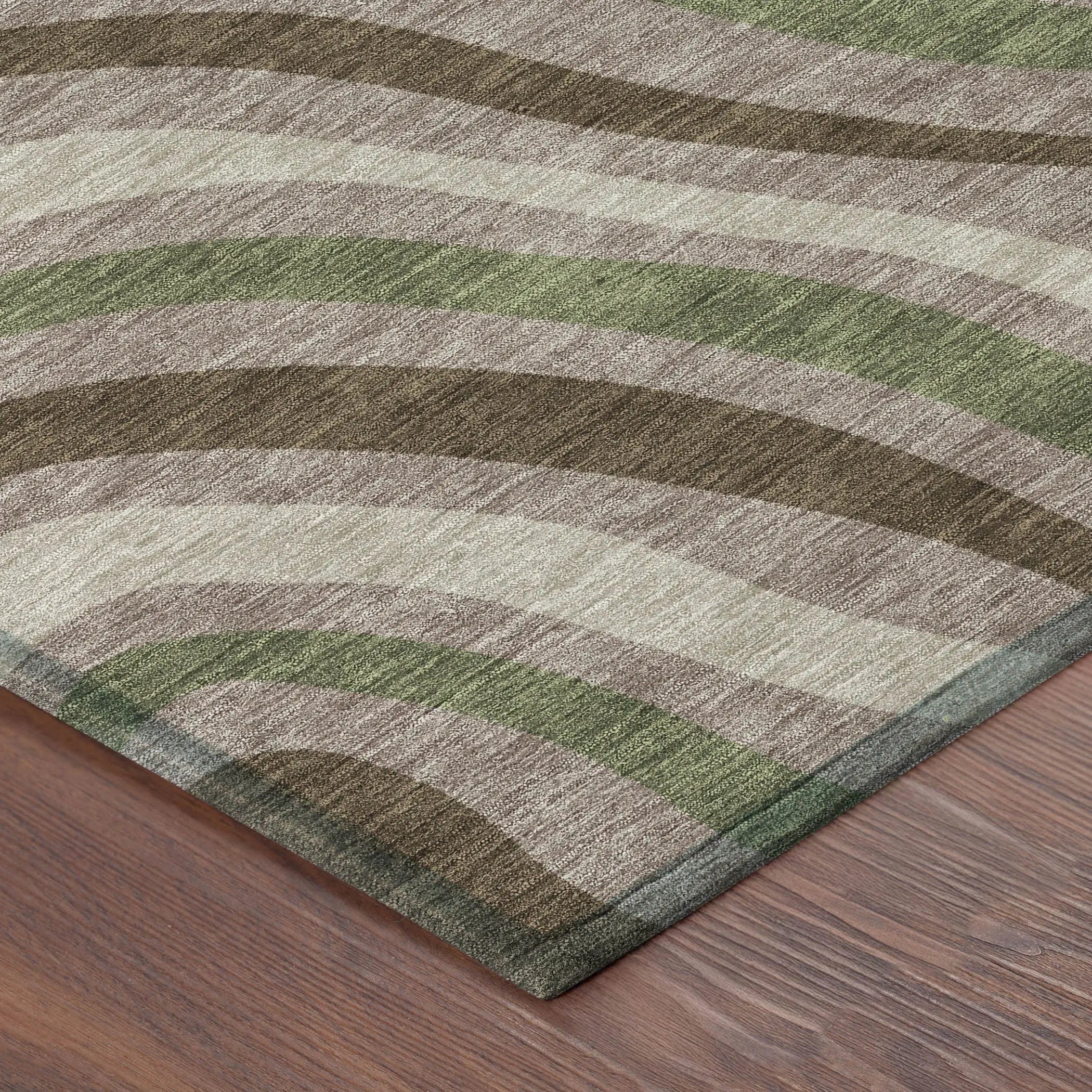8' X 10' Chocolate And Brown Striped Washable Indoor Outdoor Area Rug Homeroots Outdoor