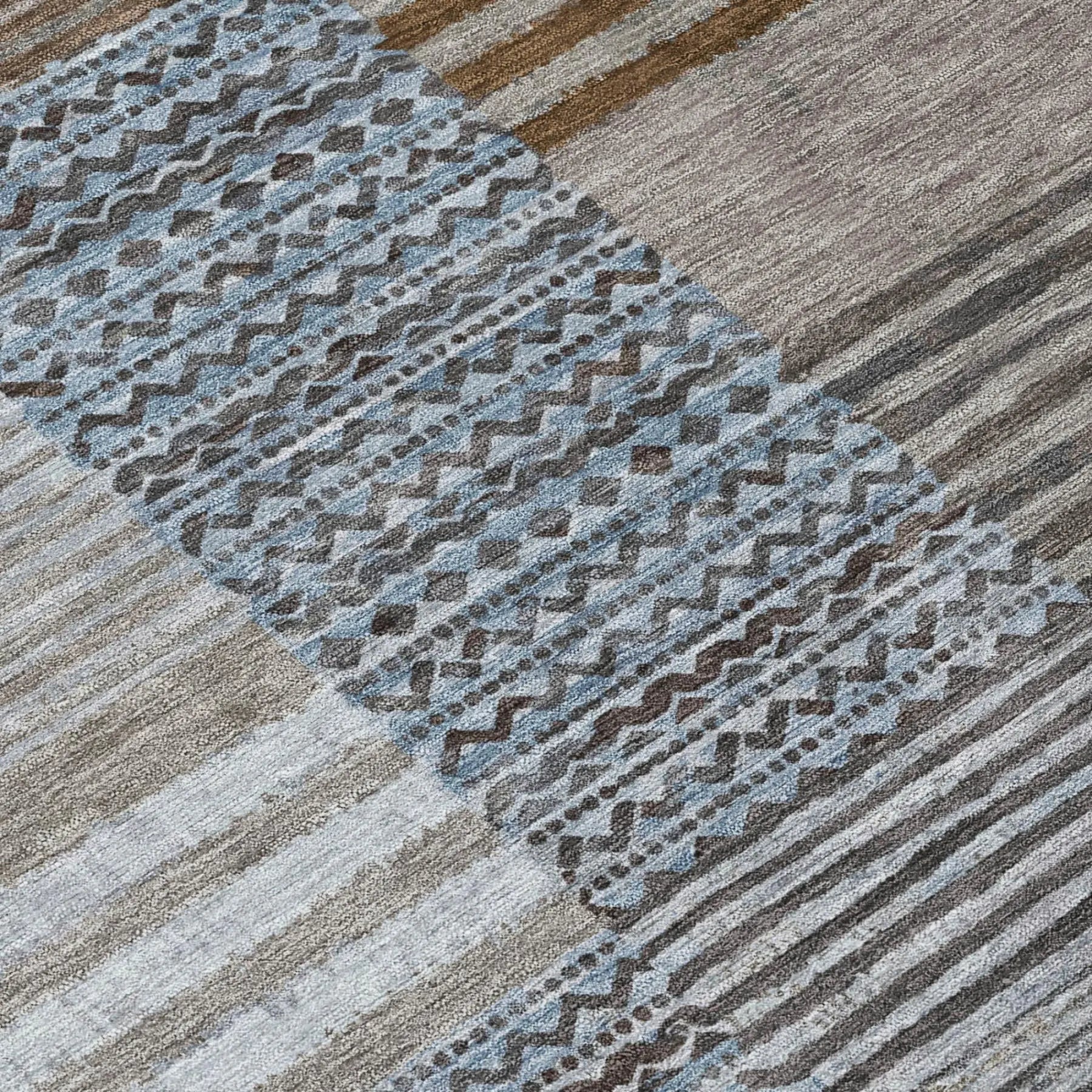 8' X 10' Chocolate And Brown Striped Washable Indoor Outdoor Area Rug Homeroots Outdoor