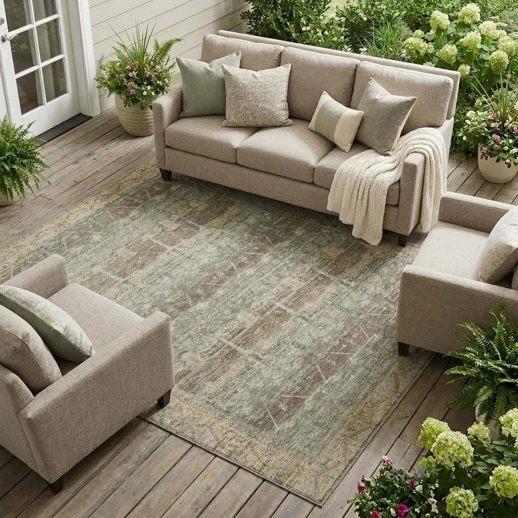 8' X 10' Chocolate And Brown Tribal Washable Indoor Outdoor Area Rug Homeroots Outdoor