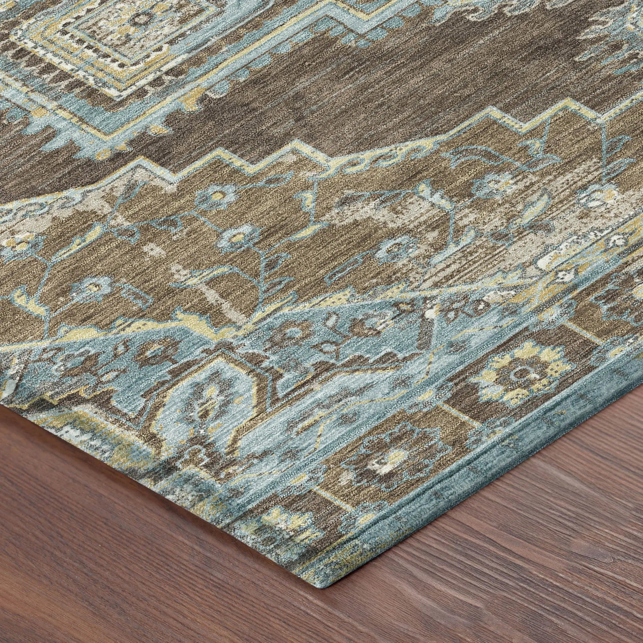 8' X 10' Chocolate And Coffee Oriental Washable Indoor Outdoor Area Rug Homeroots Outdoor