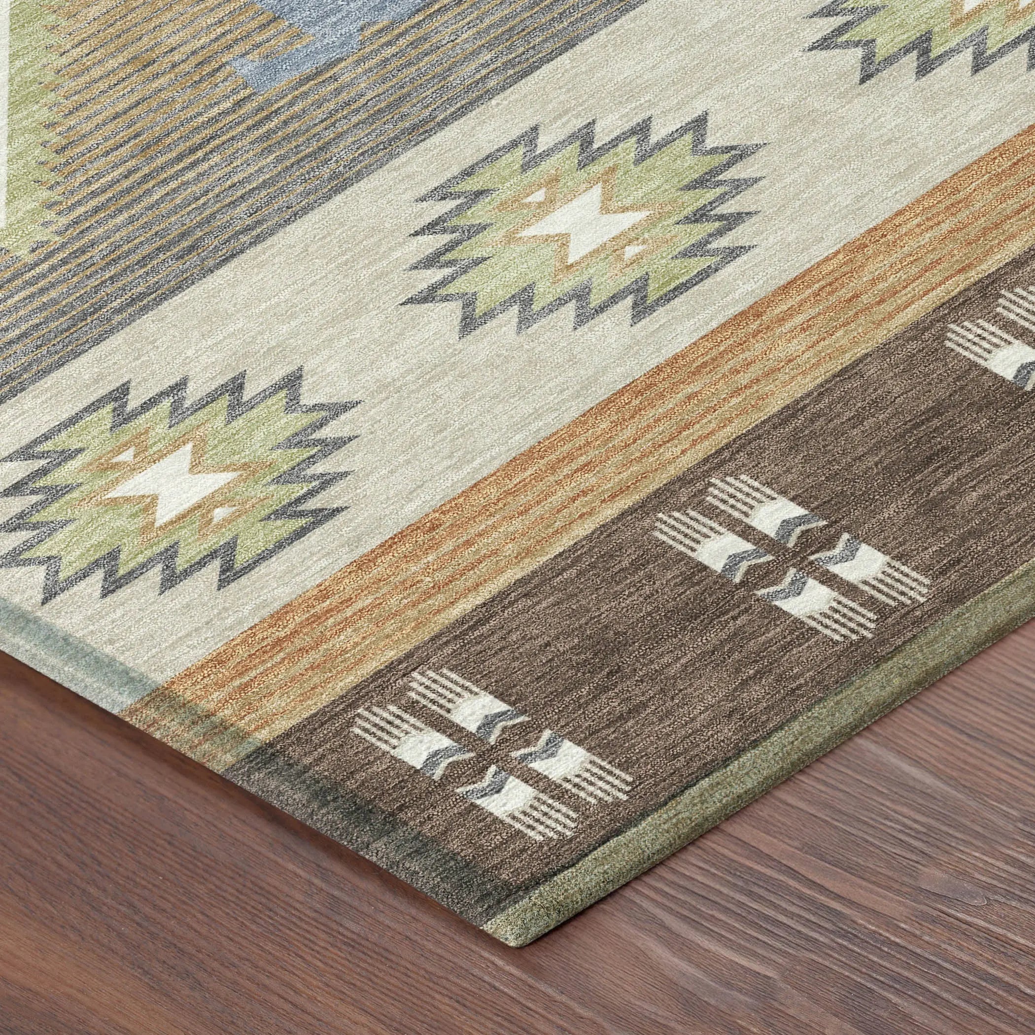 8' X 10' Chocolate And Copper Southwestern Washable Indoor Outdoor Area Rug Homeroots Outdoor