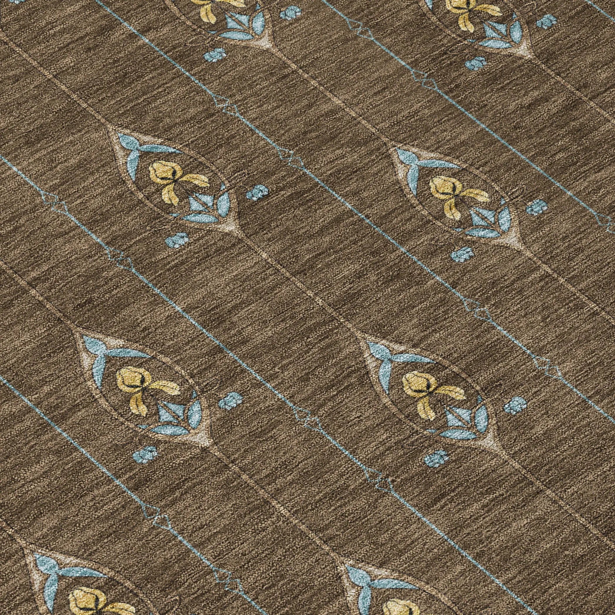 8' X 10' Chocolate And Gold Geometric Washable Indoor Outdoor Area Rug Homeroots Outdoor