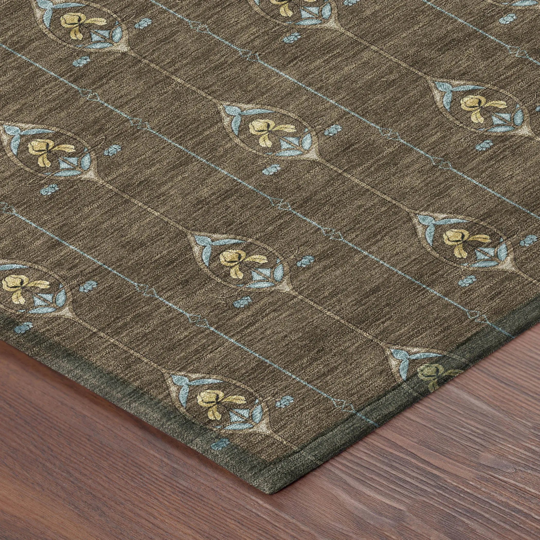 8' X 10' Chocolate And Gold Geometric Washable Indoor Outdoor Area Rug Homeroots Outdoor