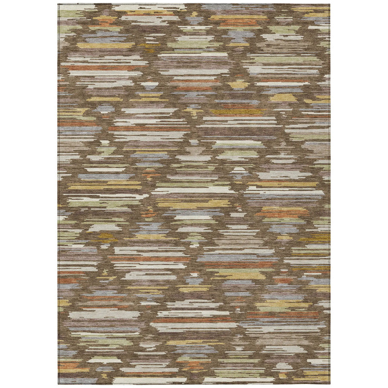 8' X 10' Chocolate And Gray Southwestern Washable Indoor Outdoor Area Rug Homeroots Outdoor