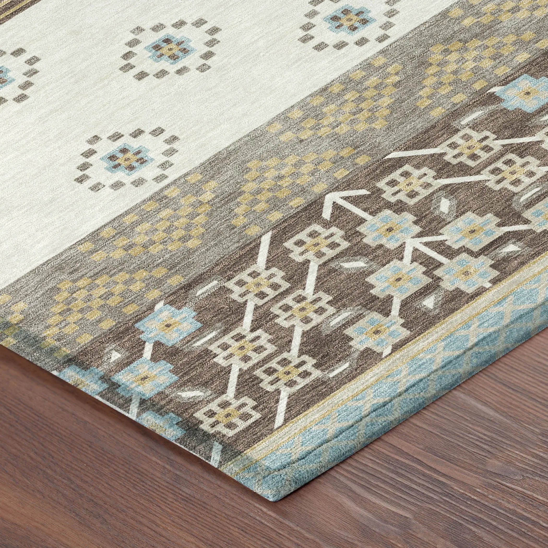 8' X 10' Chocolate And Green Striped Washable Indoor Outdoor Area Rug Homeroots Outdoor