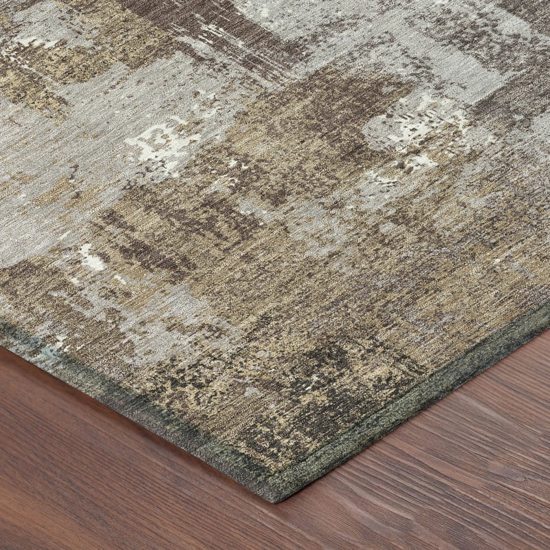 8' X 10' Chocolate And Ivory Abstract Washable Indoor Outdoor Area Rug Homeroots Outdoor