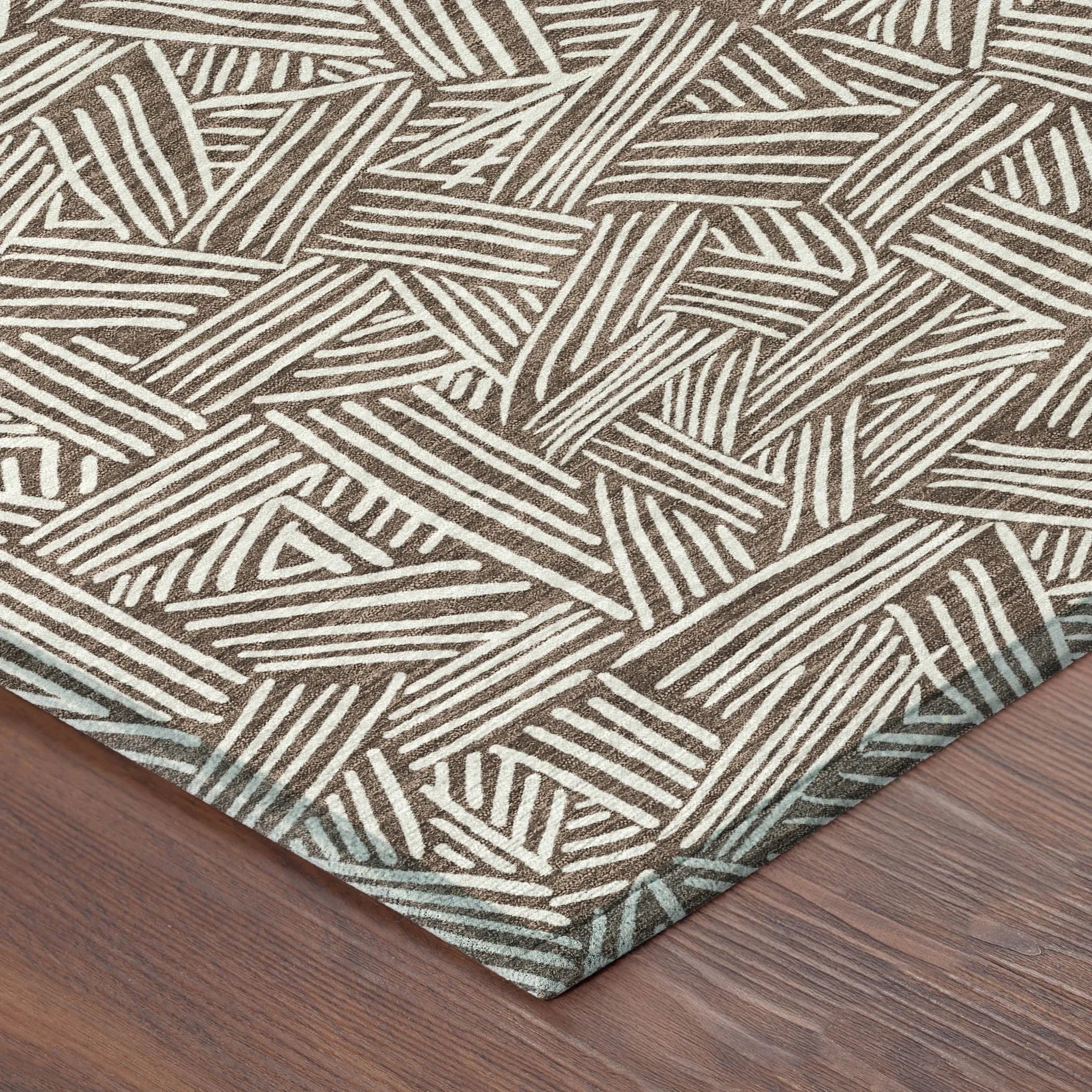 8' X 10' Chocolate And Ivory Geometric Washable Indoor Outdoor Area Rug Homeroots Outdoor