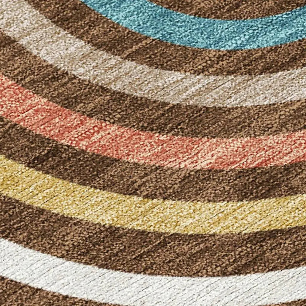 8' X 10' Chocolate And Ivory Geometric Washable Indoor Outdoor Area Rug Homeroots Outdoor