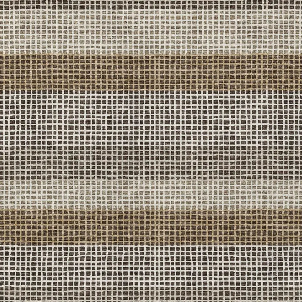 8' X 10' Chocolate And Ivory Striped Washable Indoor Outdoor Area Rug Homeroots Outdoor
