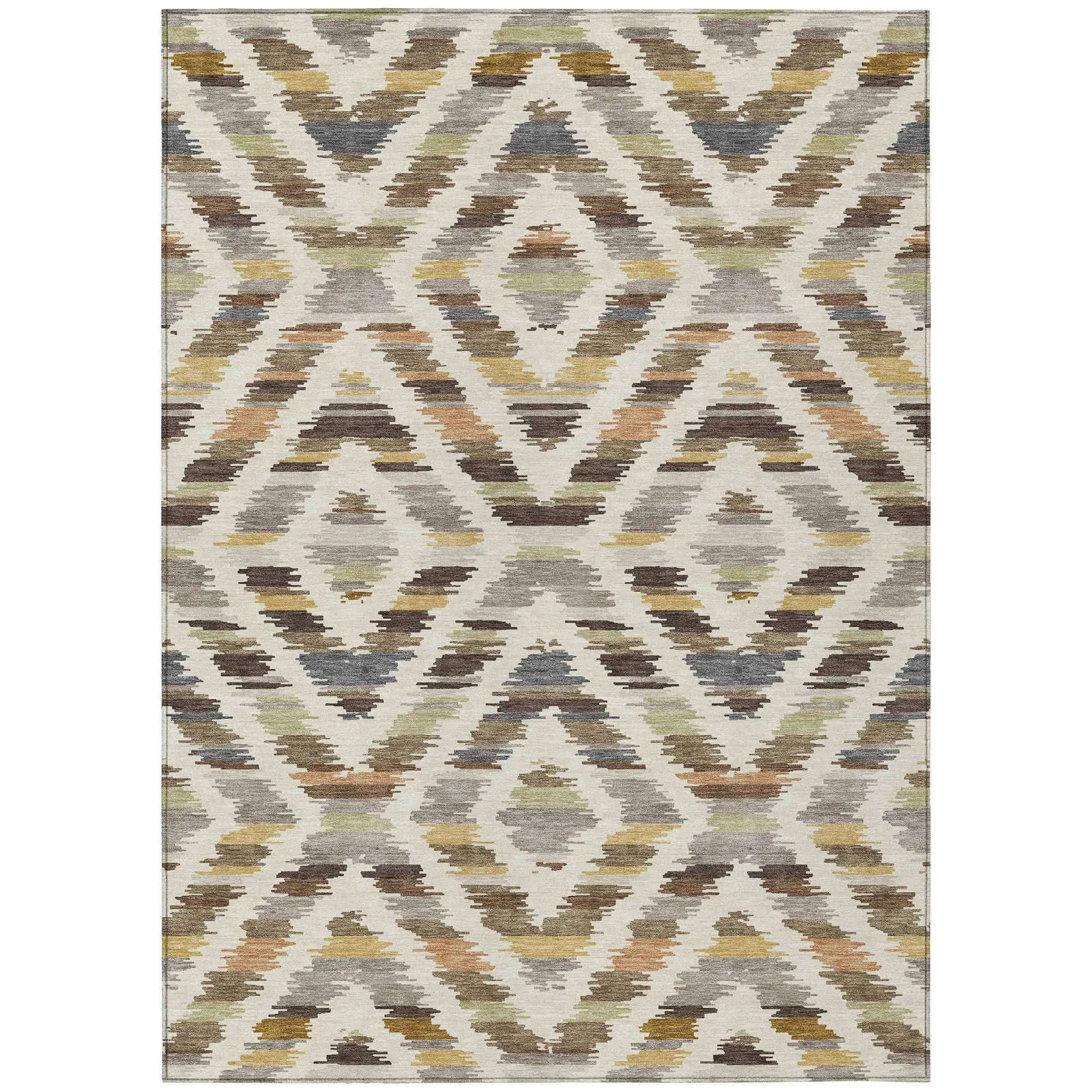 8' X 10' Chocolate And Ivory Tribal Washable Indoor Outdoor Area Rug Homeroots Outdoor