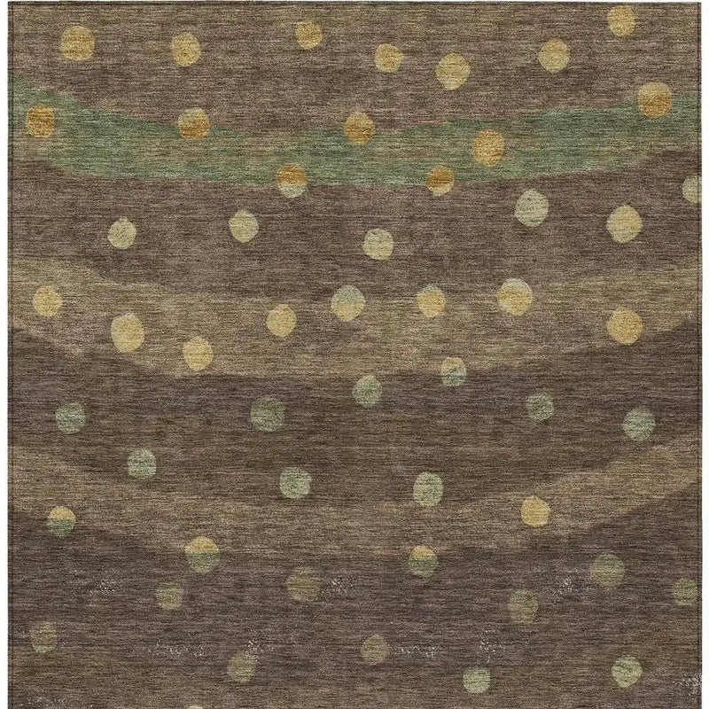8' X 10' Chocolate And Navy Blue Striped Washable Indoor Outdoor Area Rug Homeroots Outdoor