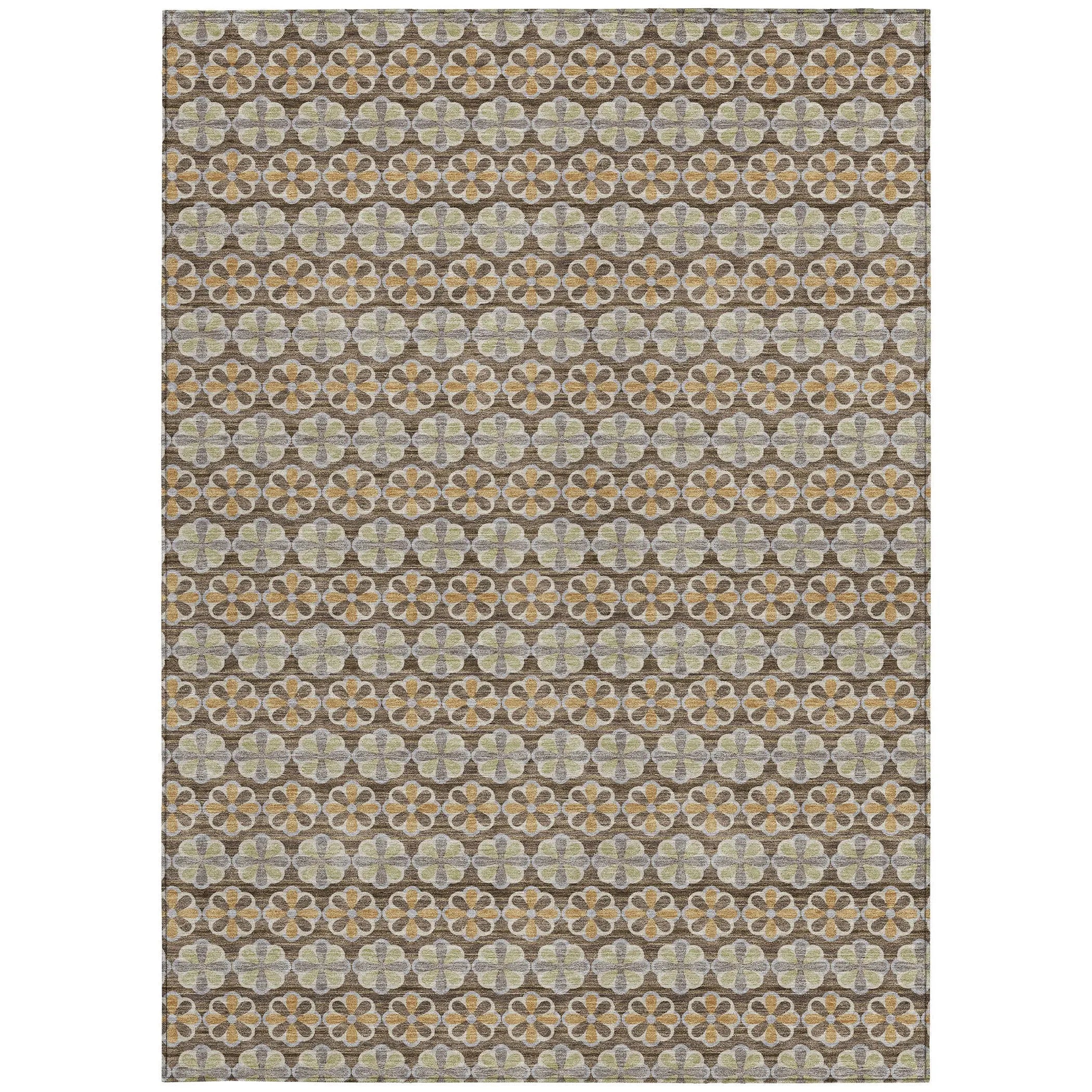 8' X 10' Chocolate And Purple Striped Washable Indoor Outdoor Area Rug Homeroots Outdoor