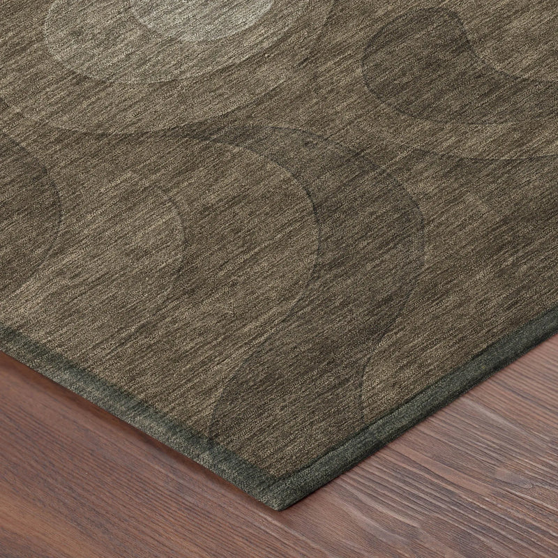 8' X 10' Chocolate And Sky Blue Abstract Washable Indoor Outdoor Area Rug Homeroots Outdoor