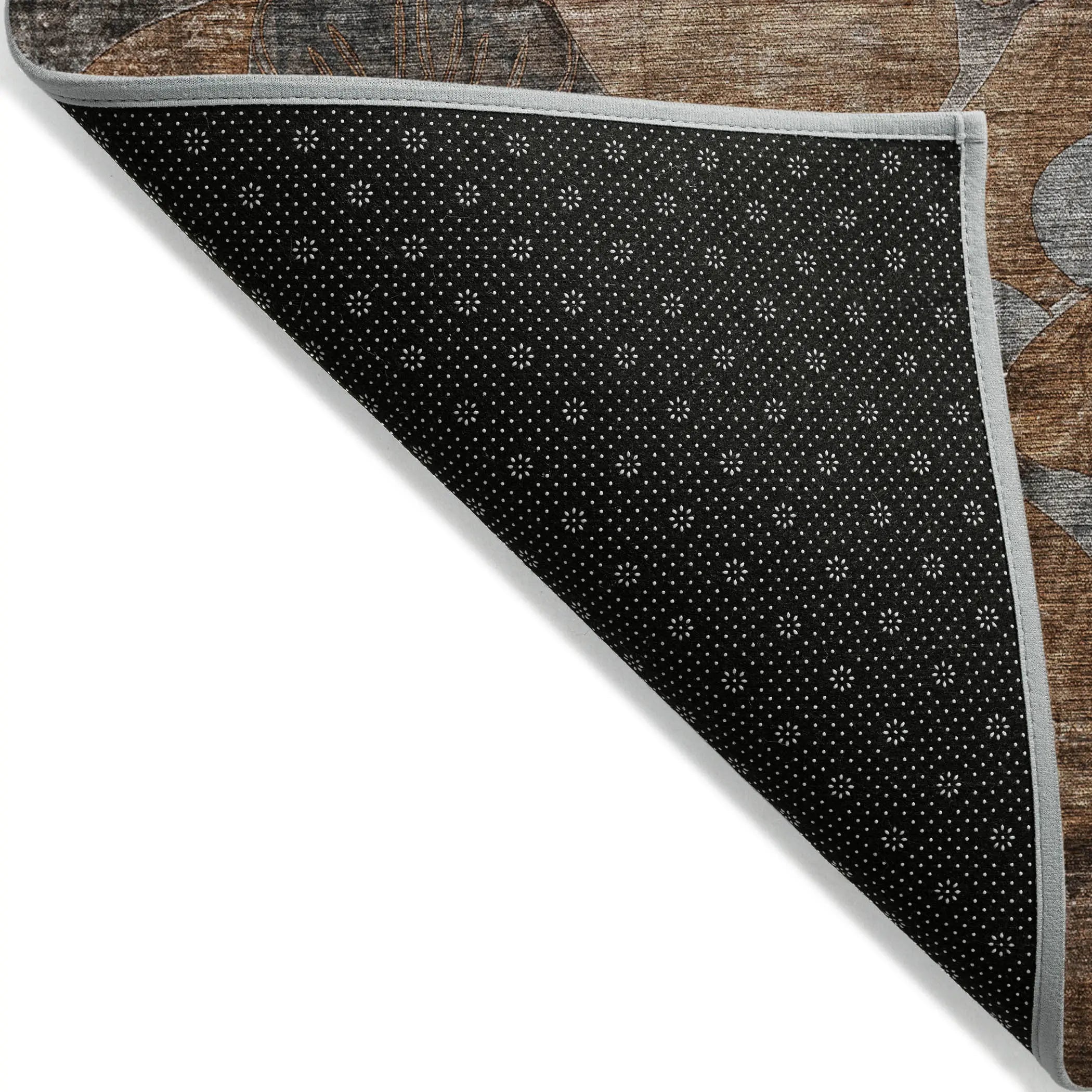 8' X 10' Chocolate Terracotta and Ivory Abstract Washable Indoor Outdoor Area Rug - GreatEagleInc