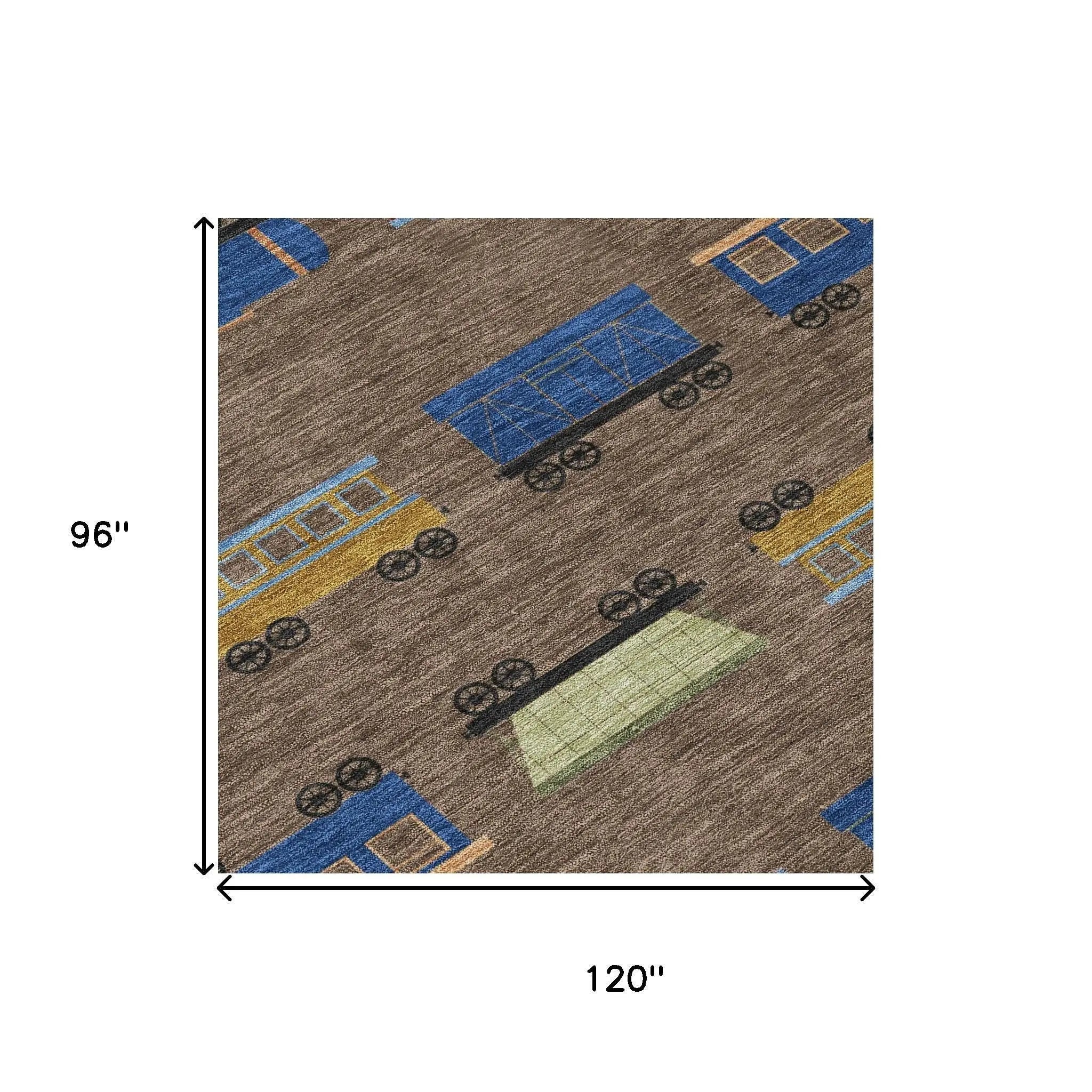 8' X 10' Coffee And Brown Abstract Washable Indoor Outdoor Area Rug Homeroots Outdoor
