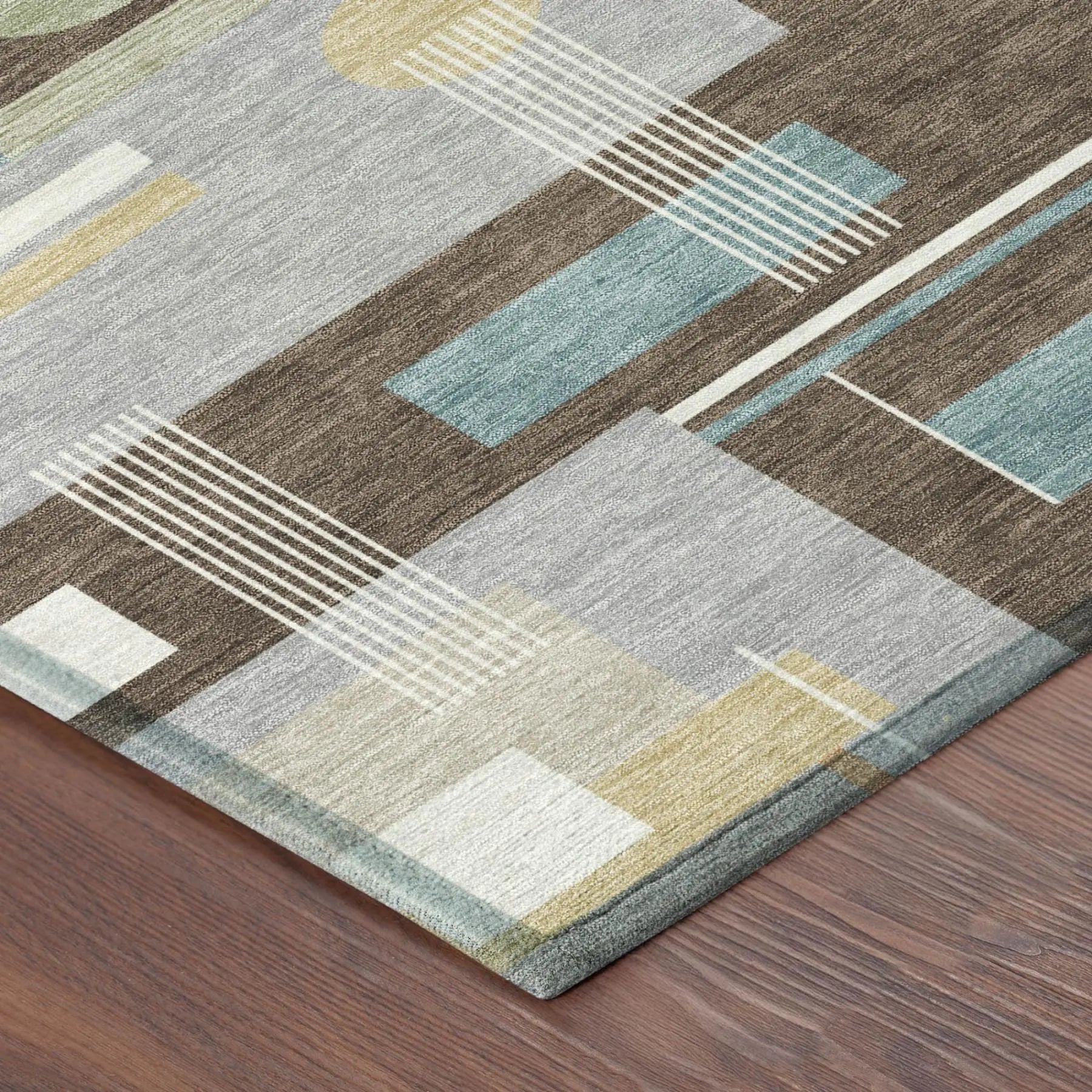 8' X 10' Coffee And Brown Geometric Washable Indoor Outdoor Area Rug Homeroots Outdoor