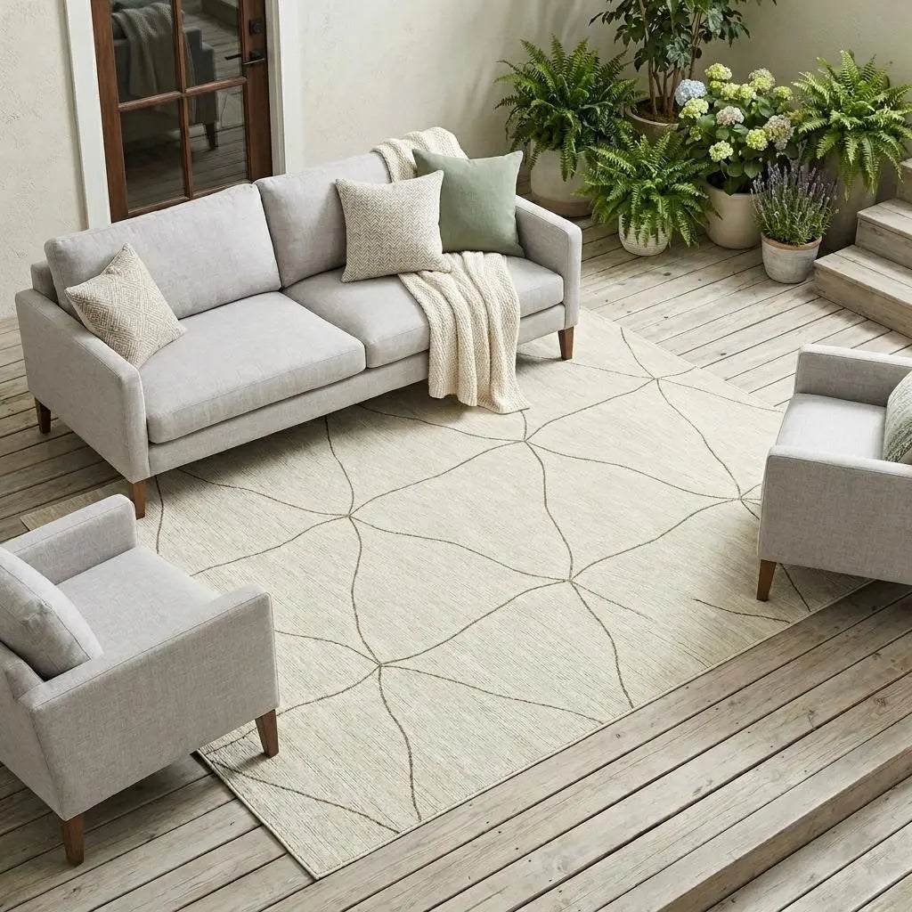 8' X 10' Coffee And Brown Geometric Washable Indoor Outdoor Area Rug Homeroots Outdoor