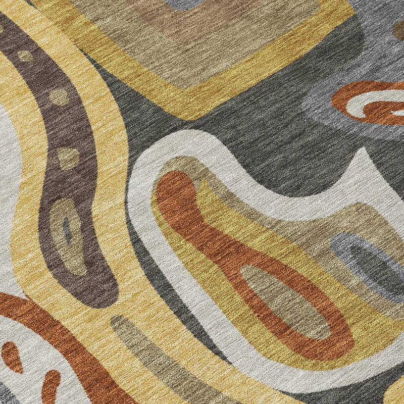 8' X 10' Coffee And Chocolate Abstract Washable Indoor Outdoor Area Rug Homeroots Outdoor
