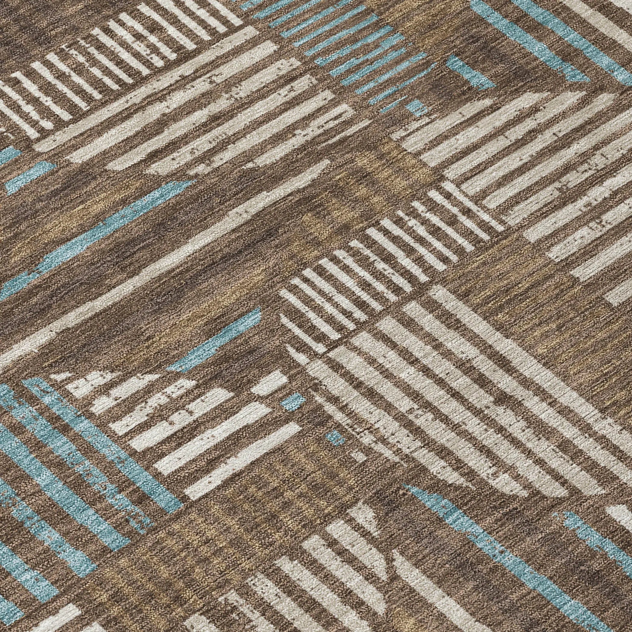 8' X 10' Coffee And Graphite Geometric Washable Indoor Outdoor Area Rug Homeroots Outdoor