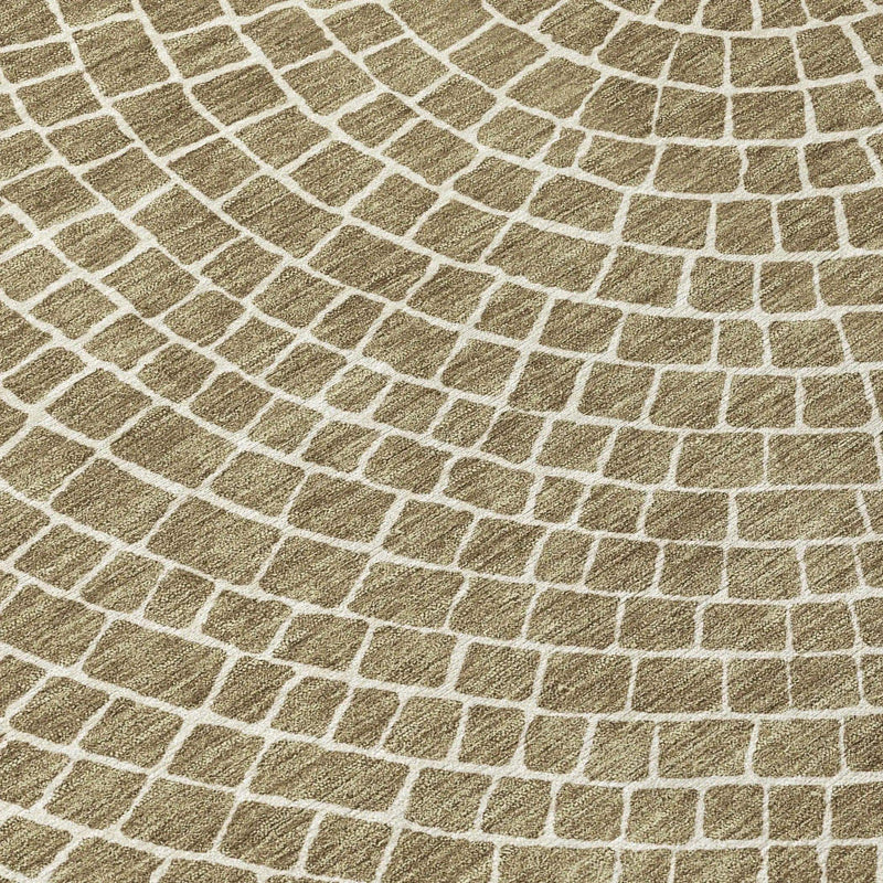 8' X 10' Coffee And Ivory Geometric Washable Indoor Outdoor Area Rug Homeroots Outdoor