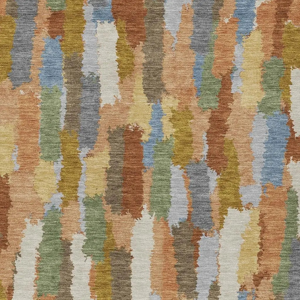 8' X 10' Copper And Chocolate Striped Washable Indoor Outdoor Area Rug Homeroots Outdoor