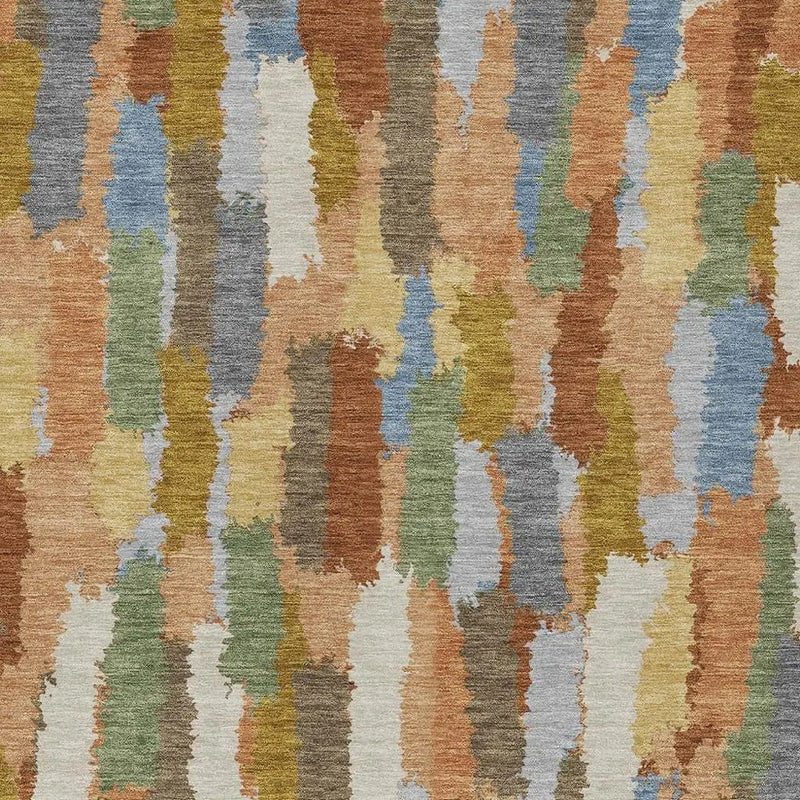 8' X 10' Copper And Chocolate Striped Washable Indoor Outdoor Area Rug Homeroots Outdoor