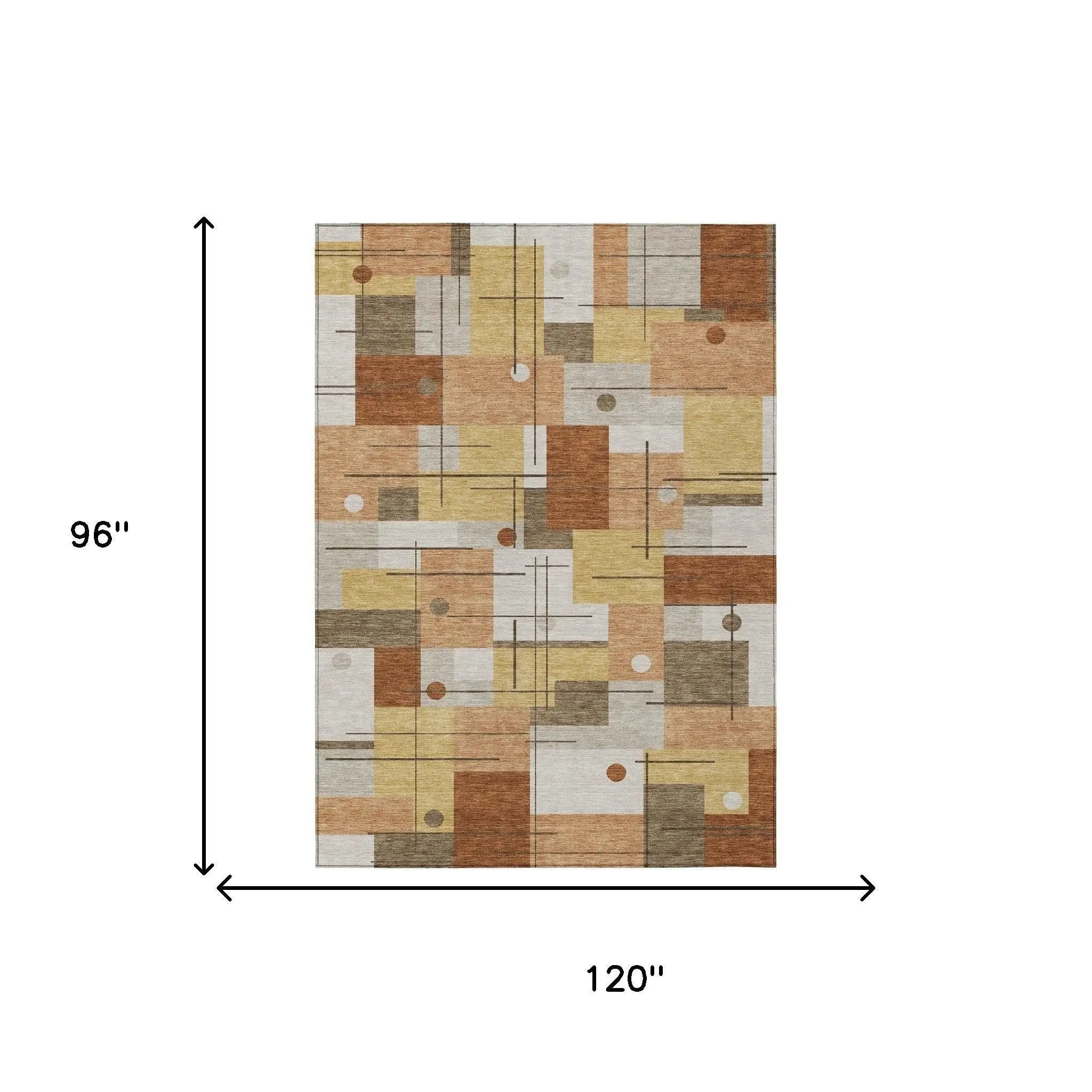 8' X 10' Copper And Graphite Geometric Washable Indoor Outdoor Area Rug Homeroots Outdoor