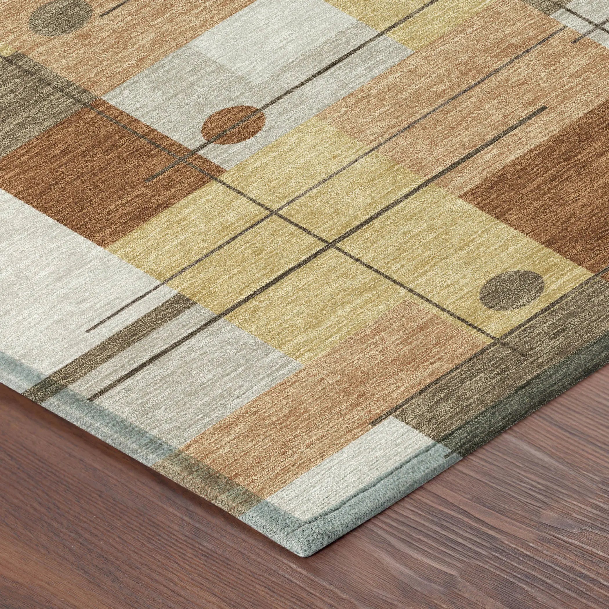 8' X 10' Copper And Graphite Geometric Washable Indoor Outdoor Area Rug Homeroots Outdoor