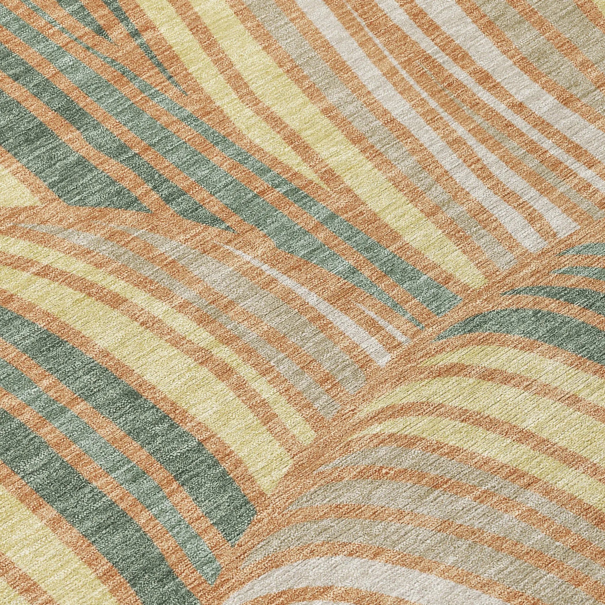 8' X 10' Copper And Green Abstract Washable Indoor Outdoor Area Rug Homeroots Outdoor