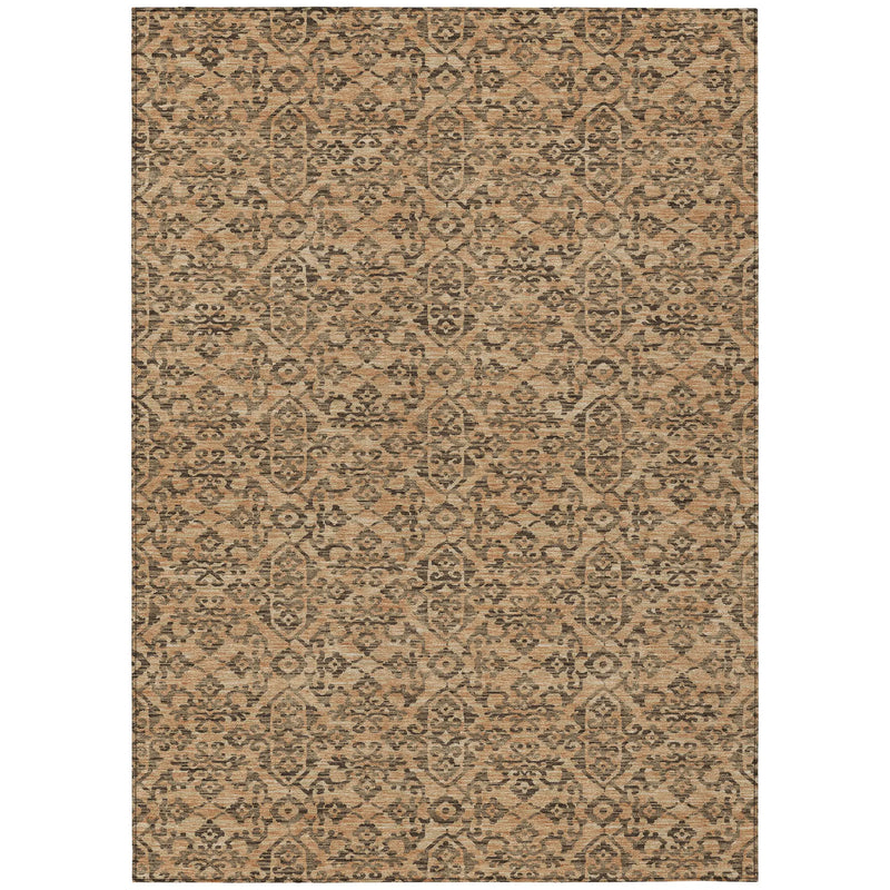 8' X 10' Copper And Green Oriental Washable Indoor Outdoor Area Rug Homeroots Outdoor