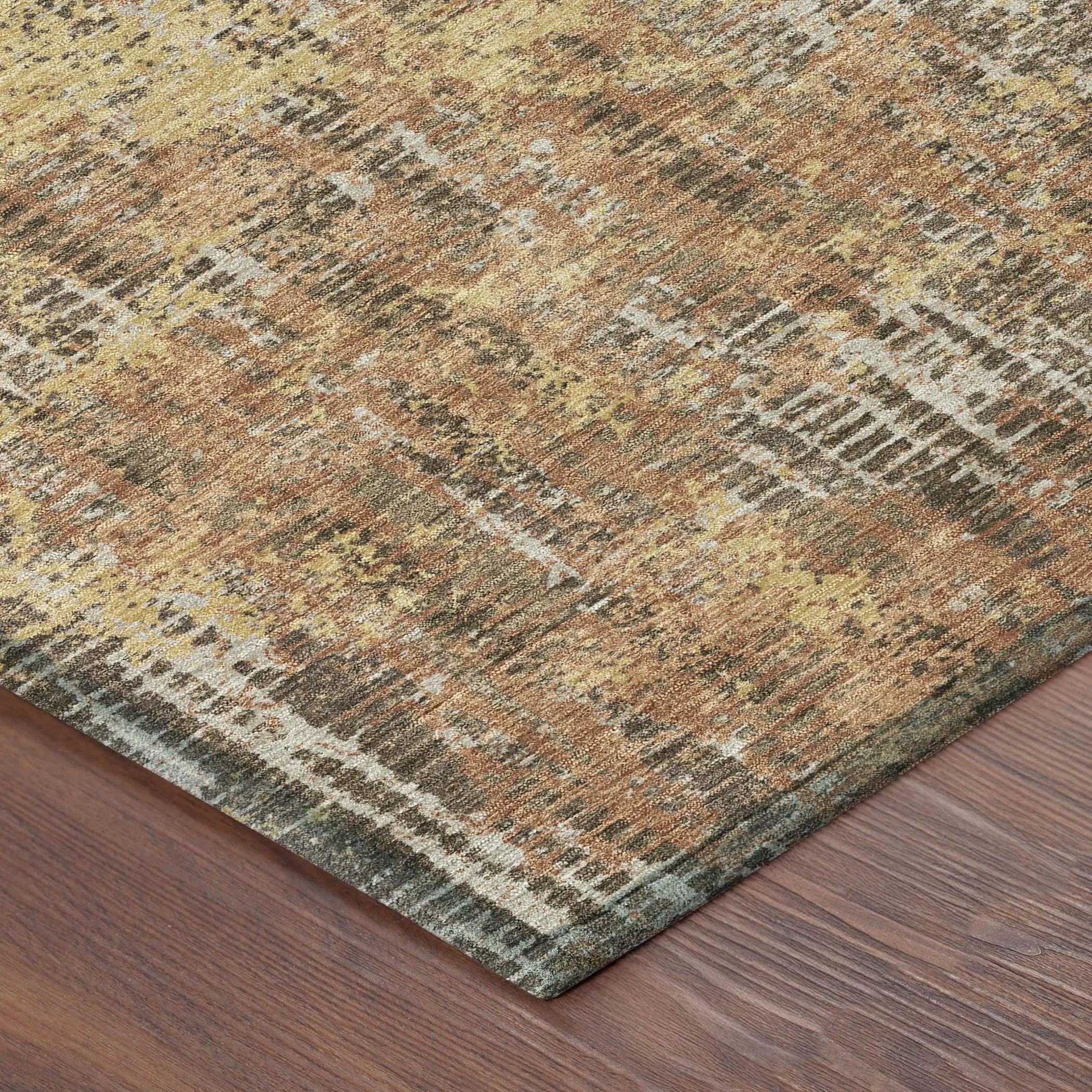 8' X 10' Copper And Ivory Abstract Washable Indoor Outdoor Area Rug Homeroots Outdoor