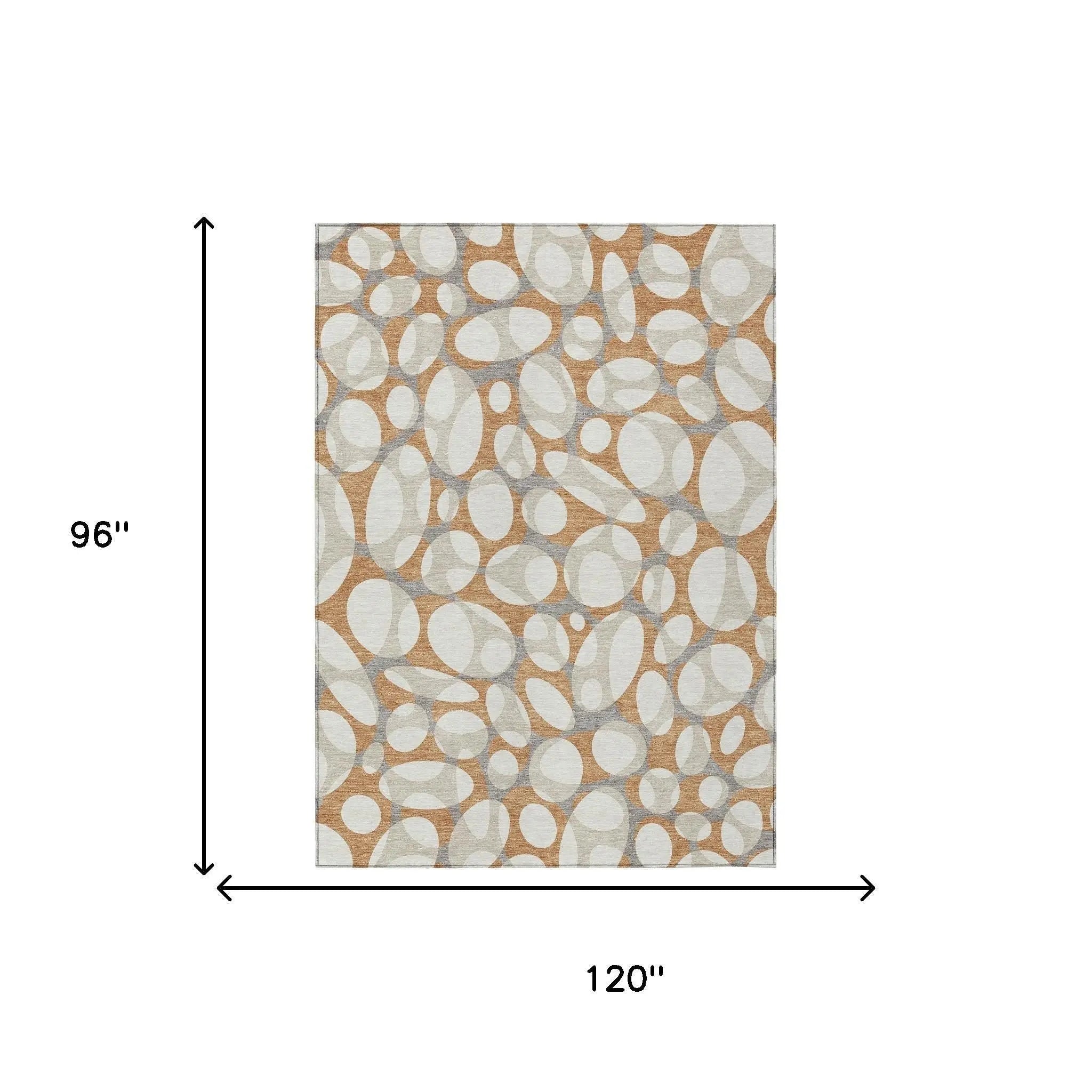 8' X 10' Copper And Ivory Abstract Washable Indoor Outdoor Area Rug Homeroots Outdoor