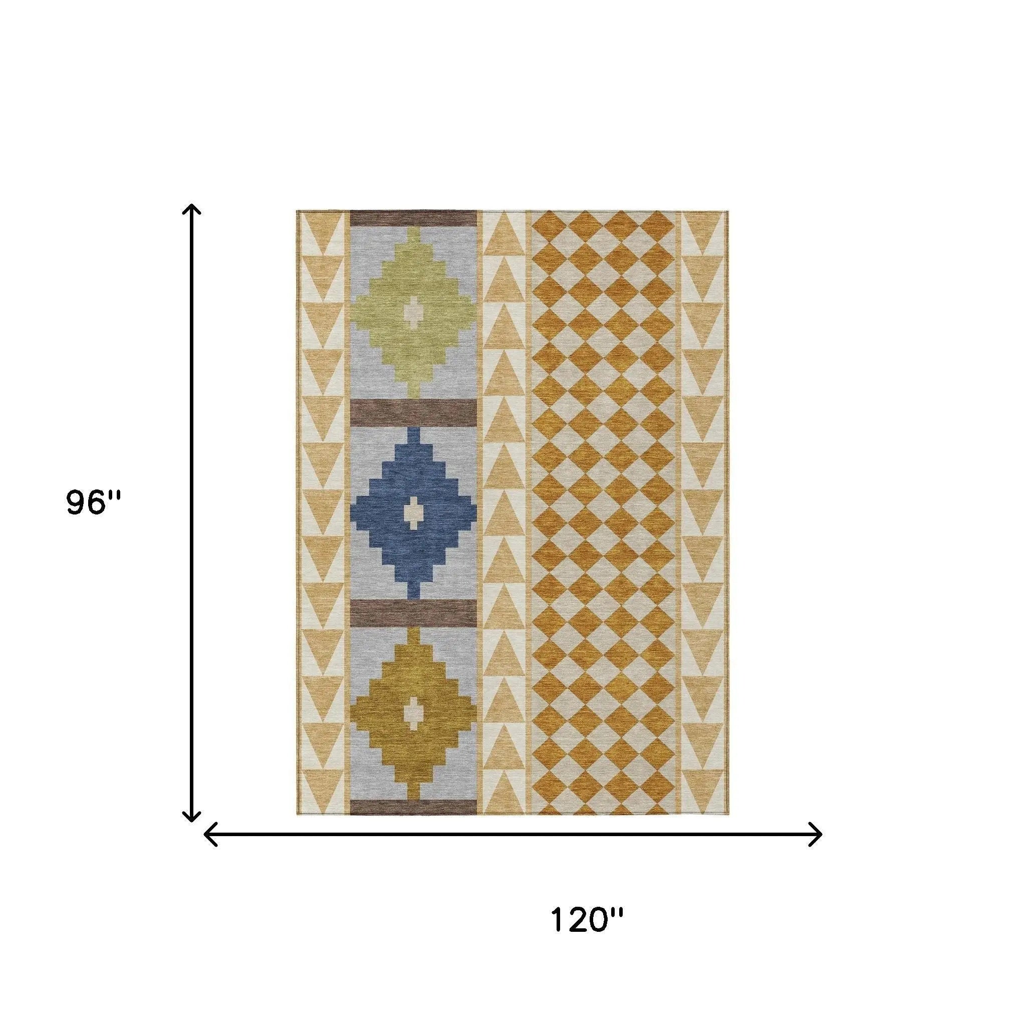 8' X 10' Copper And Ivory Southwestern Washable Indoor Outdoor Area Rug Homeroots Outdoor