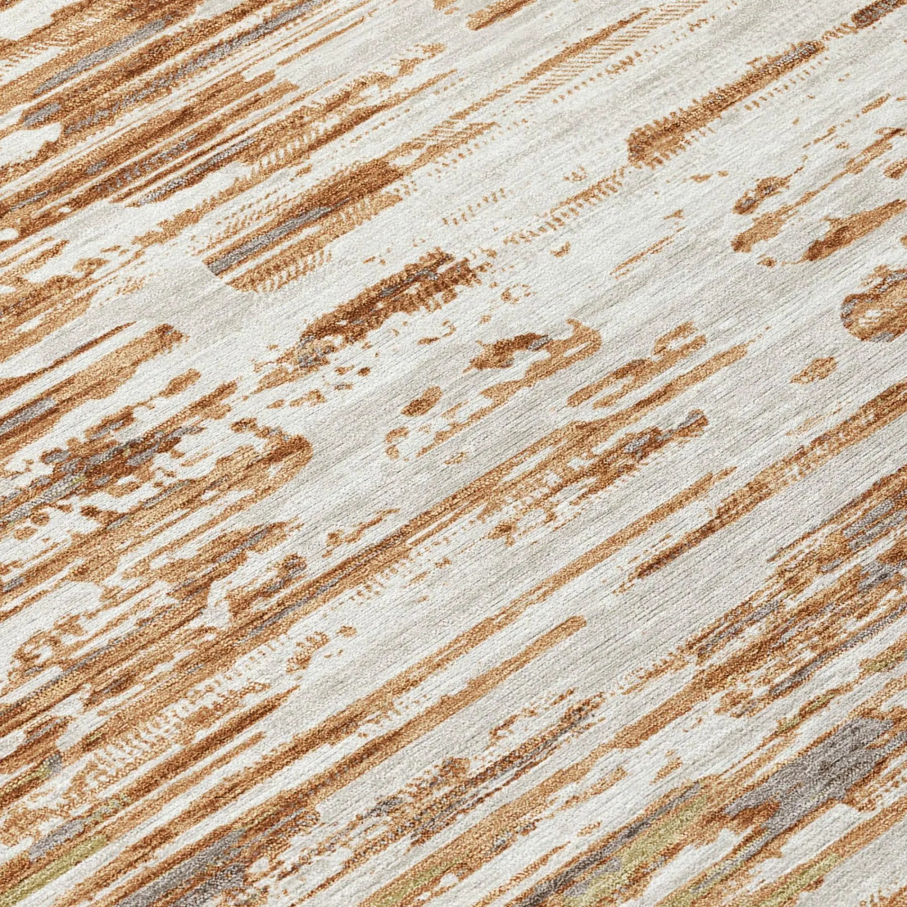 8' X 10' Copper And Orange Abstract Washable Indoor Outdoor Area Rug Homeroots Outdoor