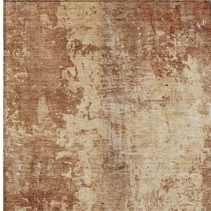 8' X 10' Copper And Orange Abstract Washable Indoor Outdoor Area Rug Homeroots Outdoor