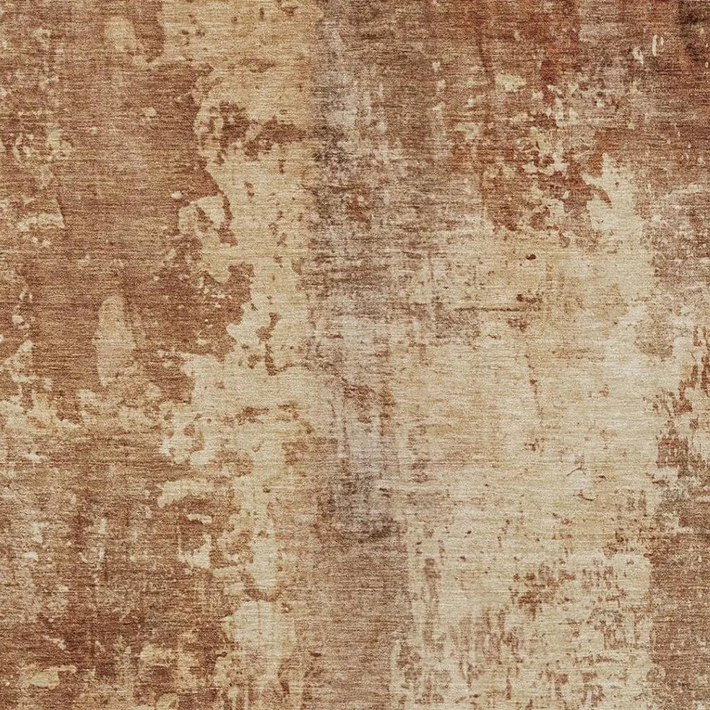 8' X 10' Copper And Orange Abstract Washable Indoor Outdoor Area Rug Homeroots Outdoor