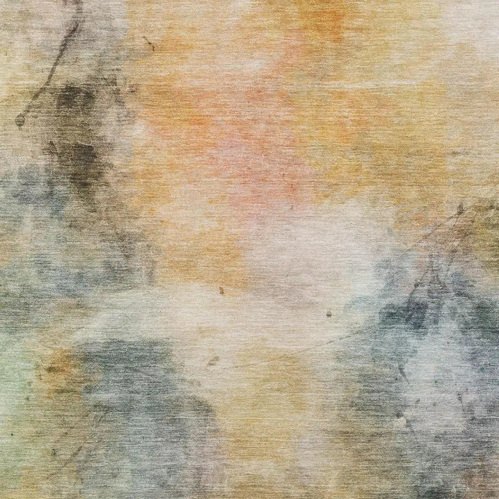 8' X 10' Copper And Orange Abstract Washable Indoor Outdoor Area Rug Homeroots Outdoor