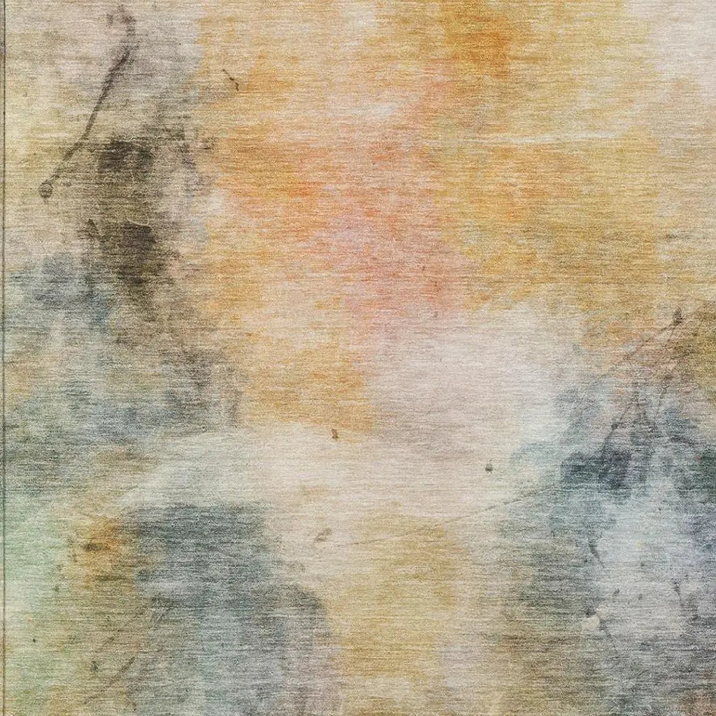 8' X 10' Copper And Orange Abstract Washable Indoor Outdoor Area Rug Homeroots Outdoor